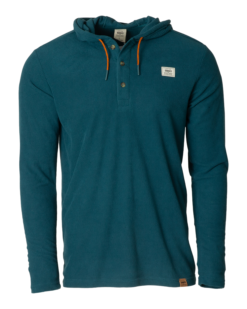 Hooded henley shirt deals