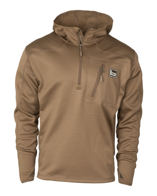 Banded quarter zip waterproof hooded pullover discount