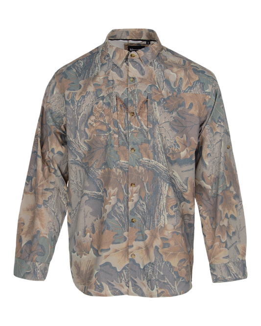 Banded Breezepoint Vented Shirt in Faded Advantage, UPF 40 button up shirt, front view