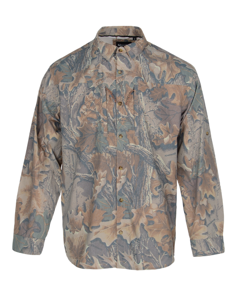 Banded Breezepoint Vented Shirt in Faded Advantage, UPF 40 button up shirt, front view