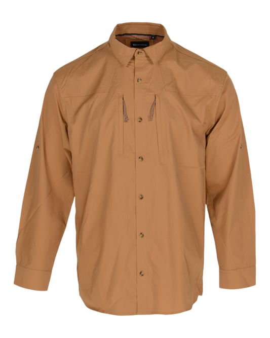 Banded Breezepoint Vented Shirt in Lion, UPF 40 button up shirt, front view