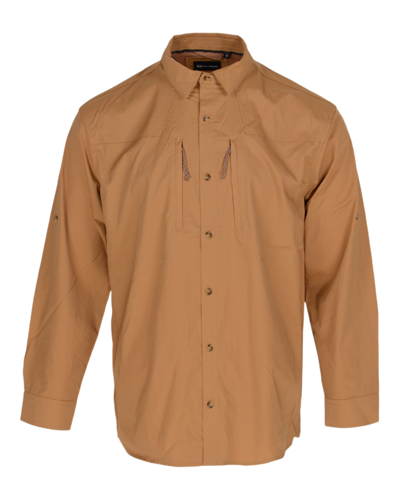 Banded Breezepoint Vented Shirt in Lion, UPF 40 button up shirt, front view