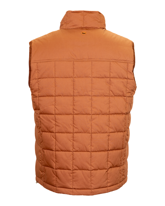 Banded Backland Vest in Lion, quilted insulated vest, rear detail