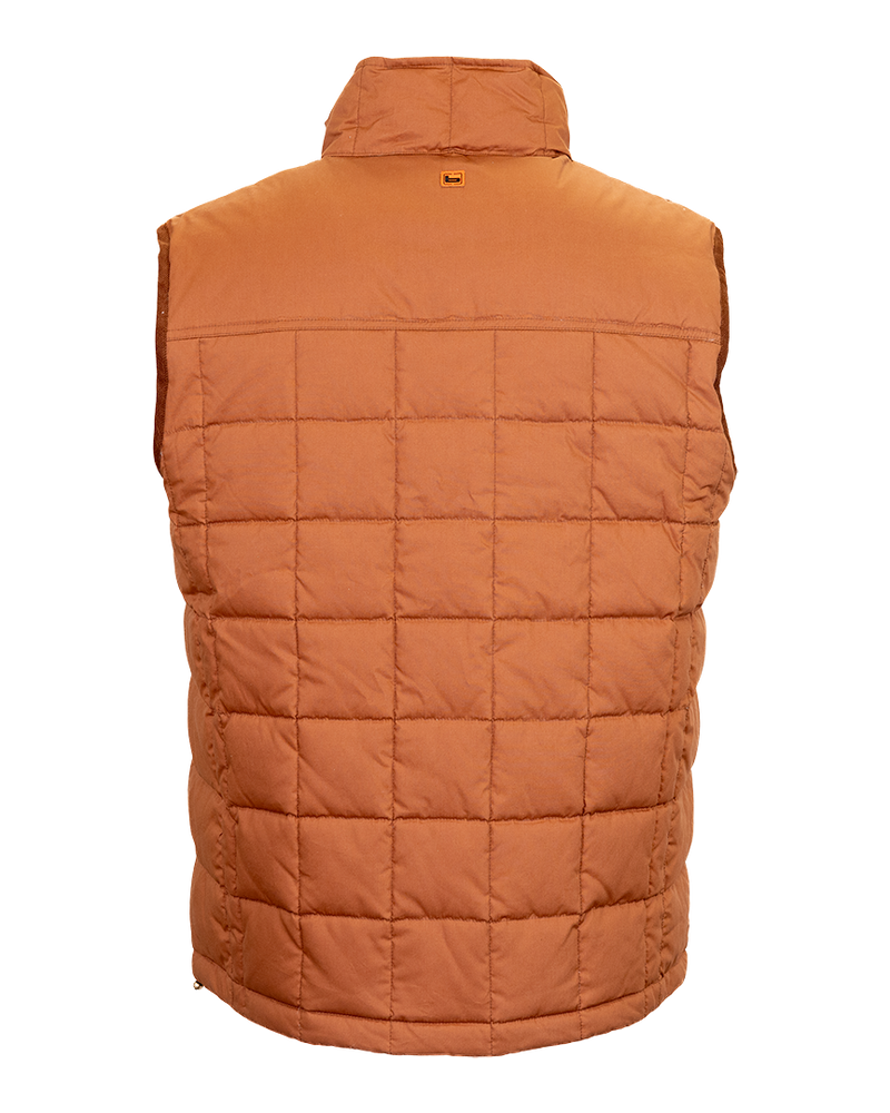 Banded Backland Vest in Lion, quilted insulated vest, rear detail