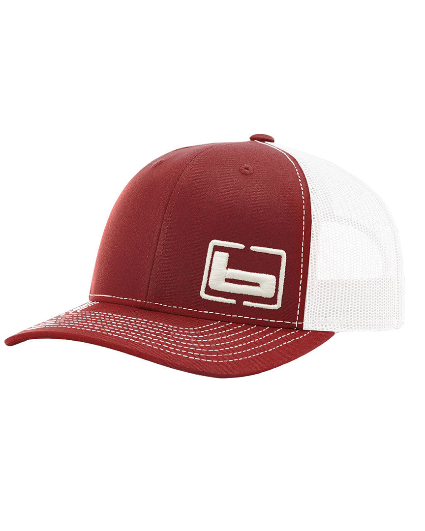 Trucker Cardinal Snapback Cap Side Logo – Banded