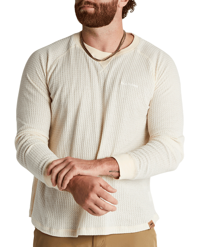 Banded Casual Grey Cliff Waffle Long-Sleeve Shirt Oatmeal