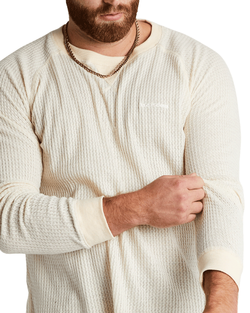 Banded Casual Grey Cliff Waffle Long-Sleeve Shirt Oatmeal