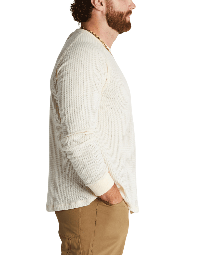 Banded Casual Grey Cliff Waffle Long-Sleeve Shirt Oatmeal