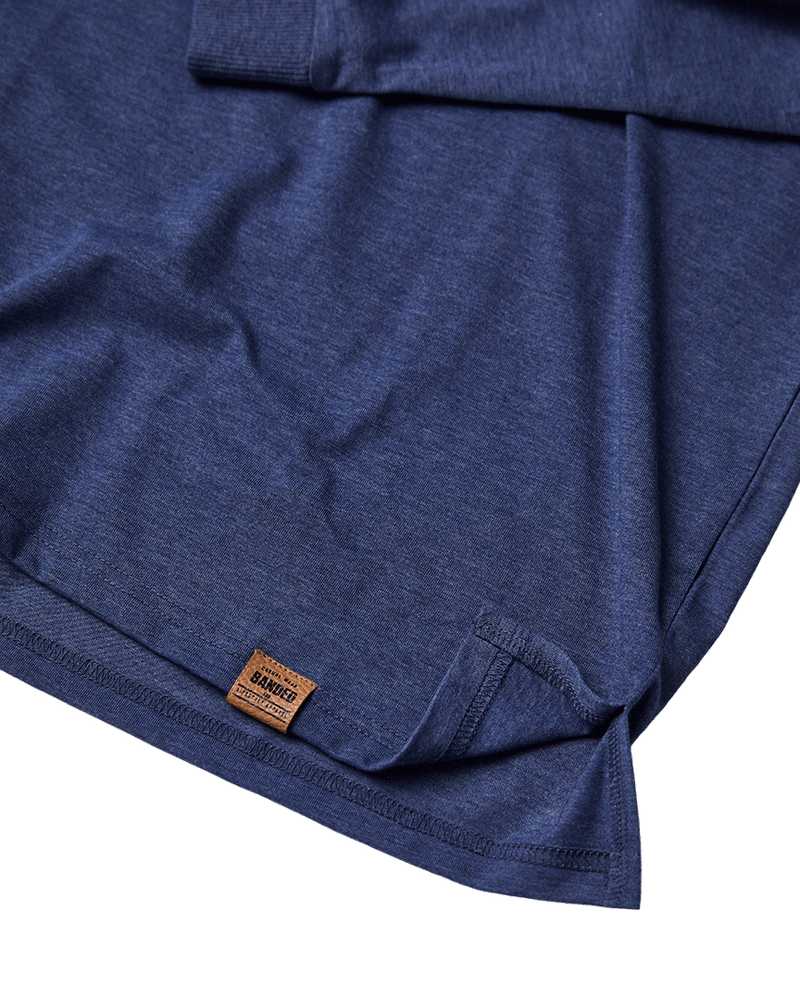 Banded Casual Five Oaks Hooded Henley Product Image Night SHadow