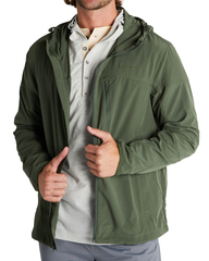 Banded Casual All Season Shell Jacket - Forrest color