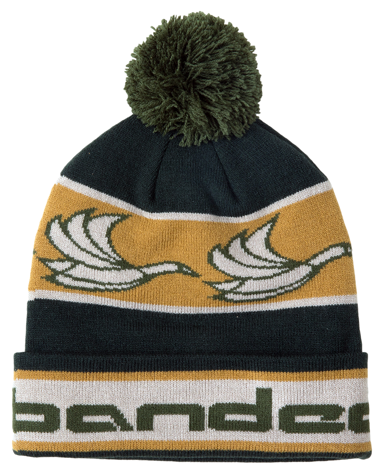 Banded Pom Knit Beane Green