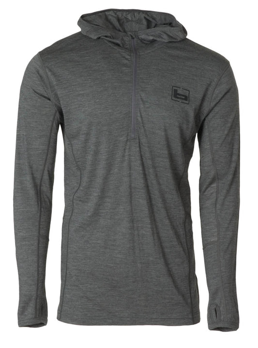 Banded Trained Merino Wool Athletic Hooded Pullover