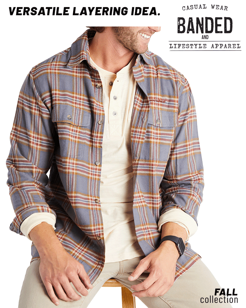Banded Casual Brush Creek Henley long-sleeve in color Oatmeal