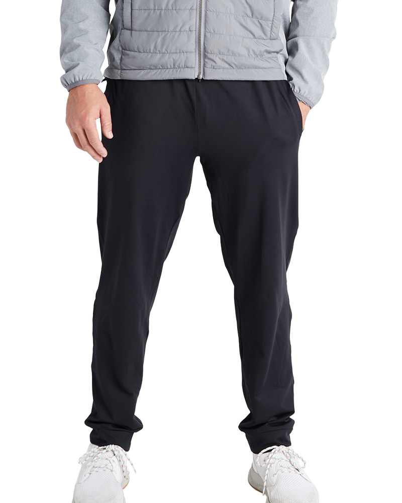 Banded Casual Campside Jogger in Color Black studio model facing forward