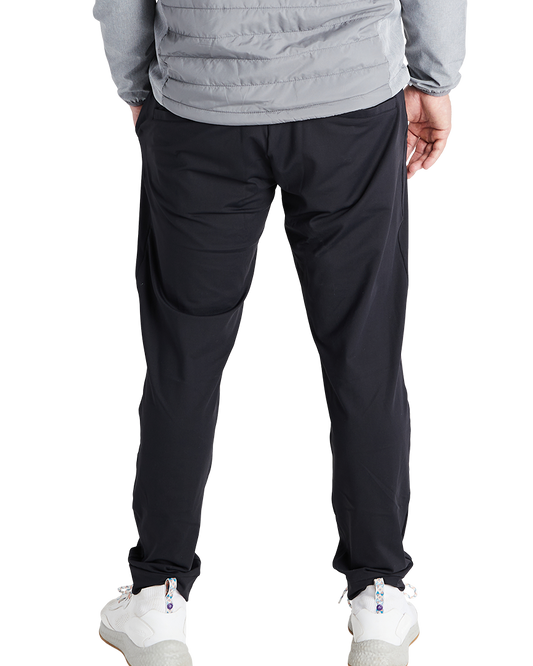 Banded Casual Campside Jogger in Color Black studio model backside