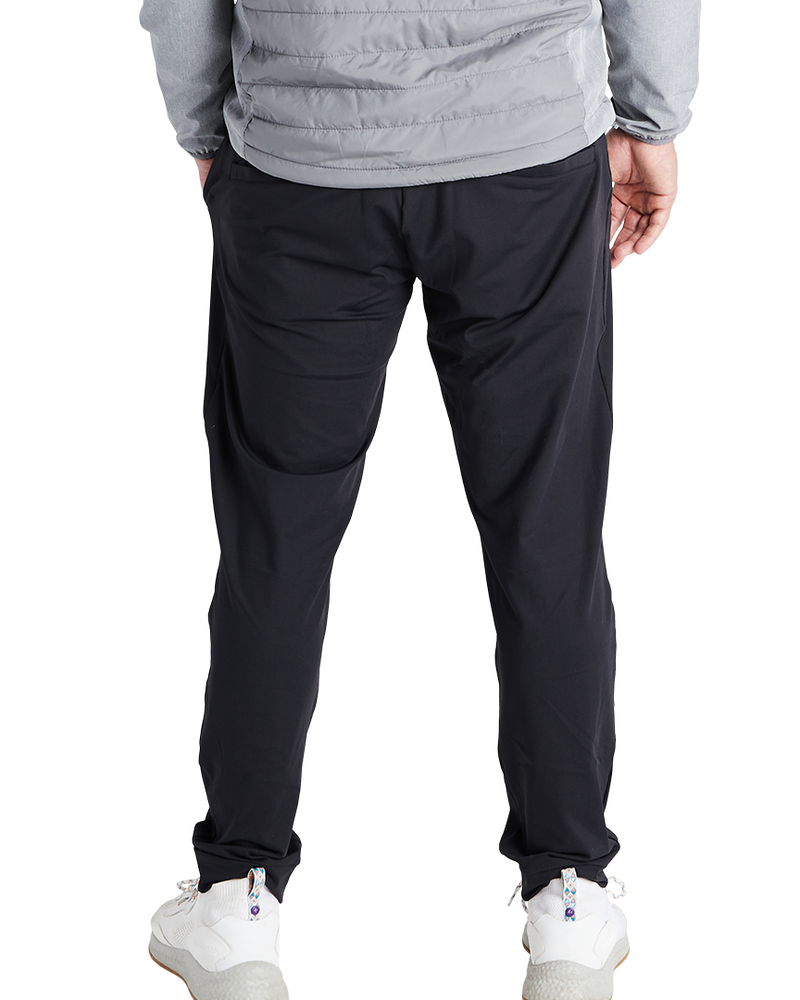 Banded Casual Campside Jogger in Color Black studio model backside