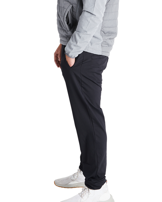 Banded Casual Campside Jogger in Color Black studio model turned sideways