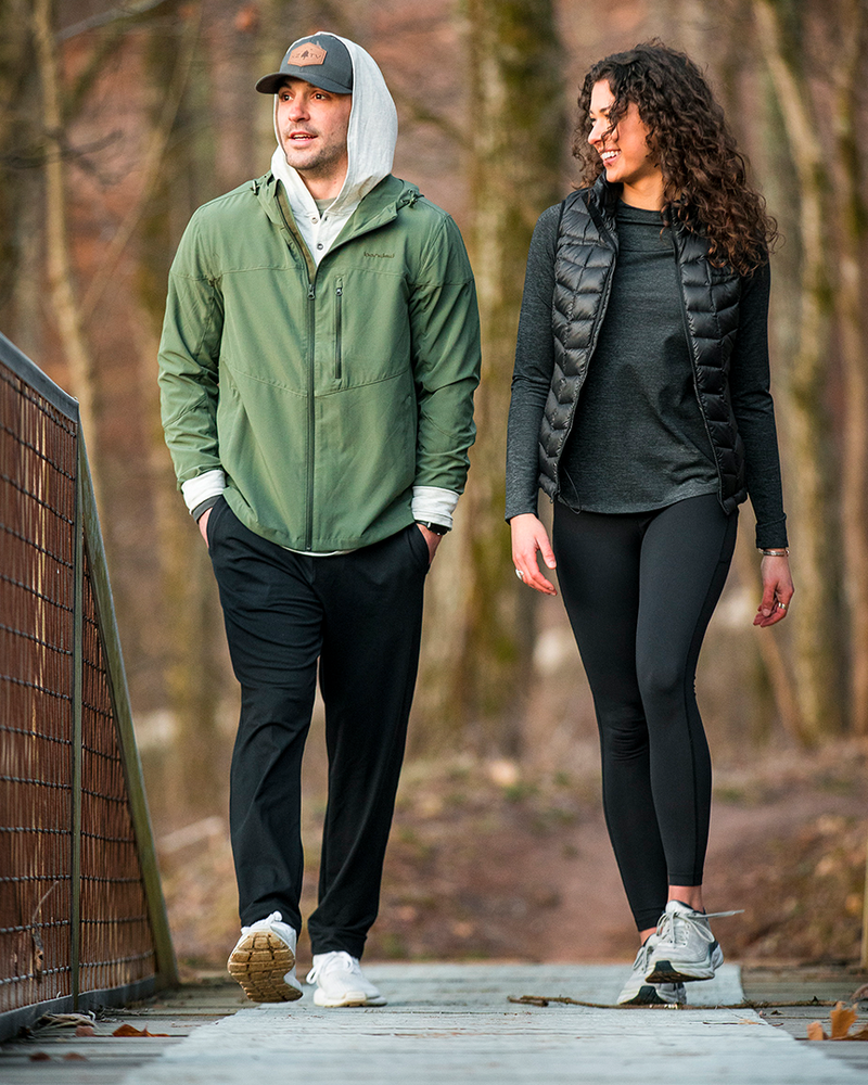 Banded Casual Campside Jogger in color black model Josh Dokken in enviro shot