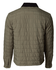 Banded Casual Wear Cumberland Shirt Jacket with corduroy collar polyfill insulated brick style quilting