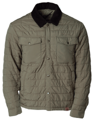Banded Casual Wear Cumberland Shirt Jacket with corduroy collar polyfill insulated brick style quilting