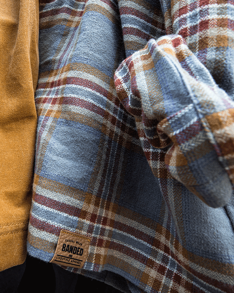 Everglades Flannel in the color Slate Plaid Banded Casual Wear and Lifestyle Apparel