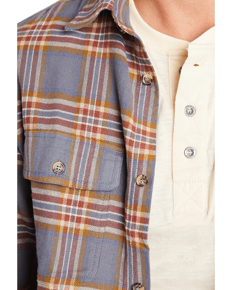 Everglades Flannel in the color Slate Plaid Banded Casual Wear and Lifestyle Apparel