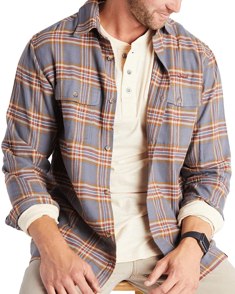 Everglades Flannel in the color Slate Plaid Banded Casual Wear and Lifestyle Apparel