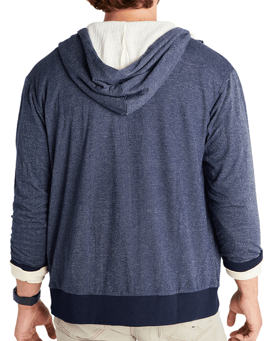 Banded Casual Glacier Mountain Full ZIp Waffle Lined Hooded Sweater Knit