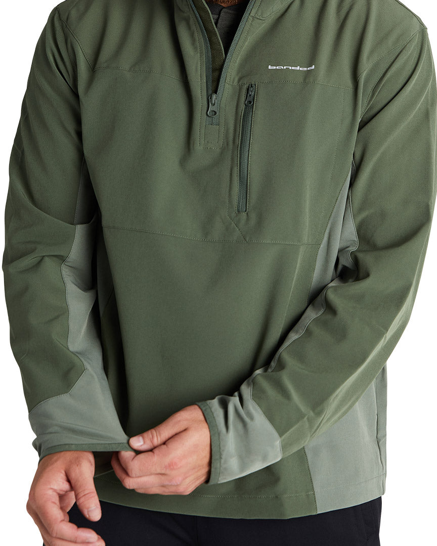 Banded quarter zip waterproof hooded 2025 pullover