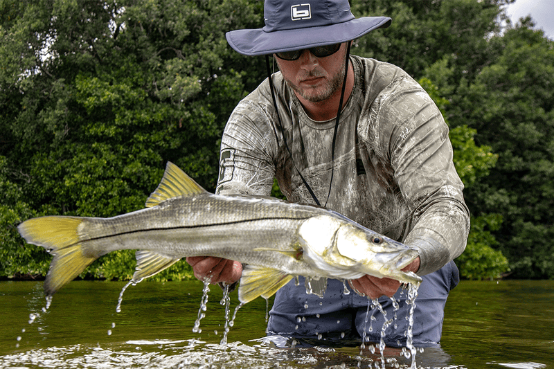 Banded Fishing Vented Bucket Cap fisherman catch and release fish in realtree fishing camo