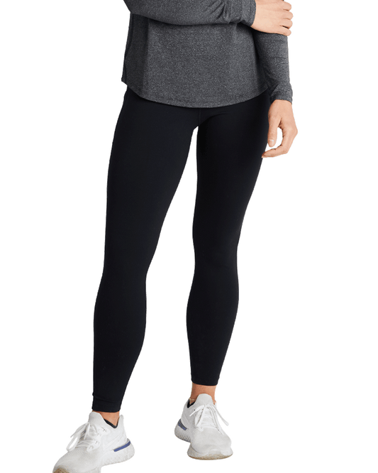 Banded Casual Women's Freestyle Legging in Black, high-waist legging with light compression - color black