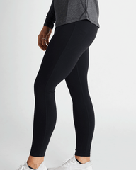 Banded Casual Women's Freestyle Legging in Black, high-waist legging with light compression -