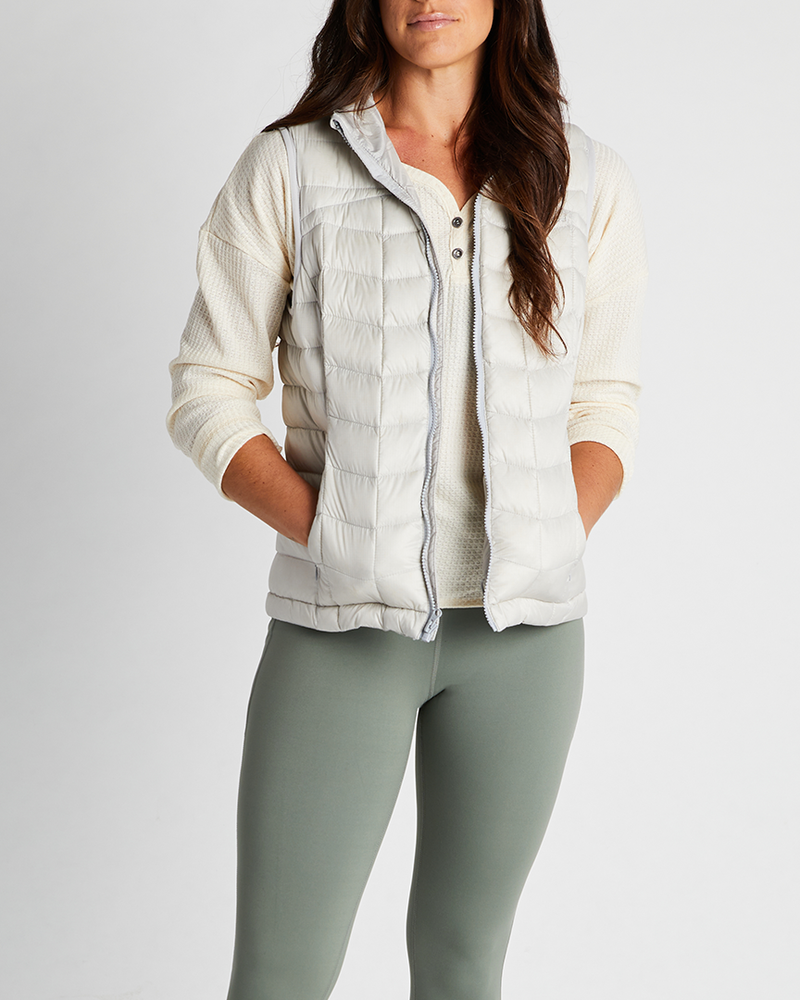 Banded Casual Women's Renew Down Vest in color Smoke